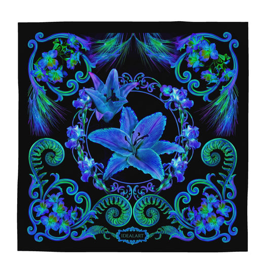 Foulard carré en Soie « Lilies couple »