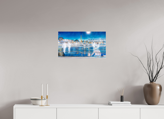 64 x 36 cm, 3 Tirage photo sous Verre acrylique Les pas flottaient au-dessus du temps