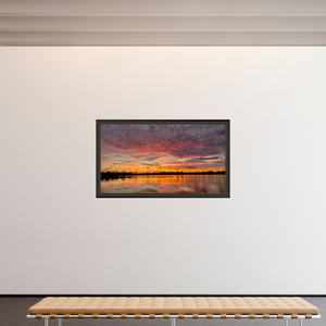 178,8 x 100 cm, Cadre Noir-Or 15 Reflets d’un Même Ciel XV – L’Embrasement du Soir