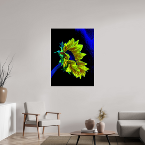 90 x 120 cm, Tirage photo sous Verre acrylique L’or perdu dans le bleu du silence