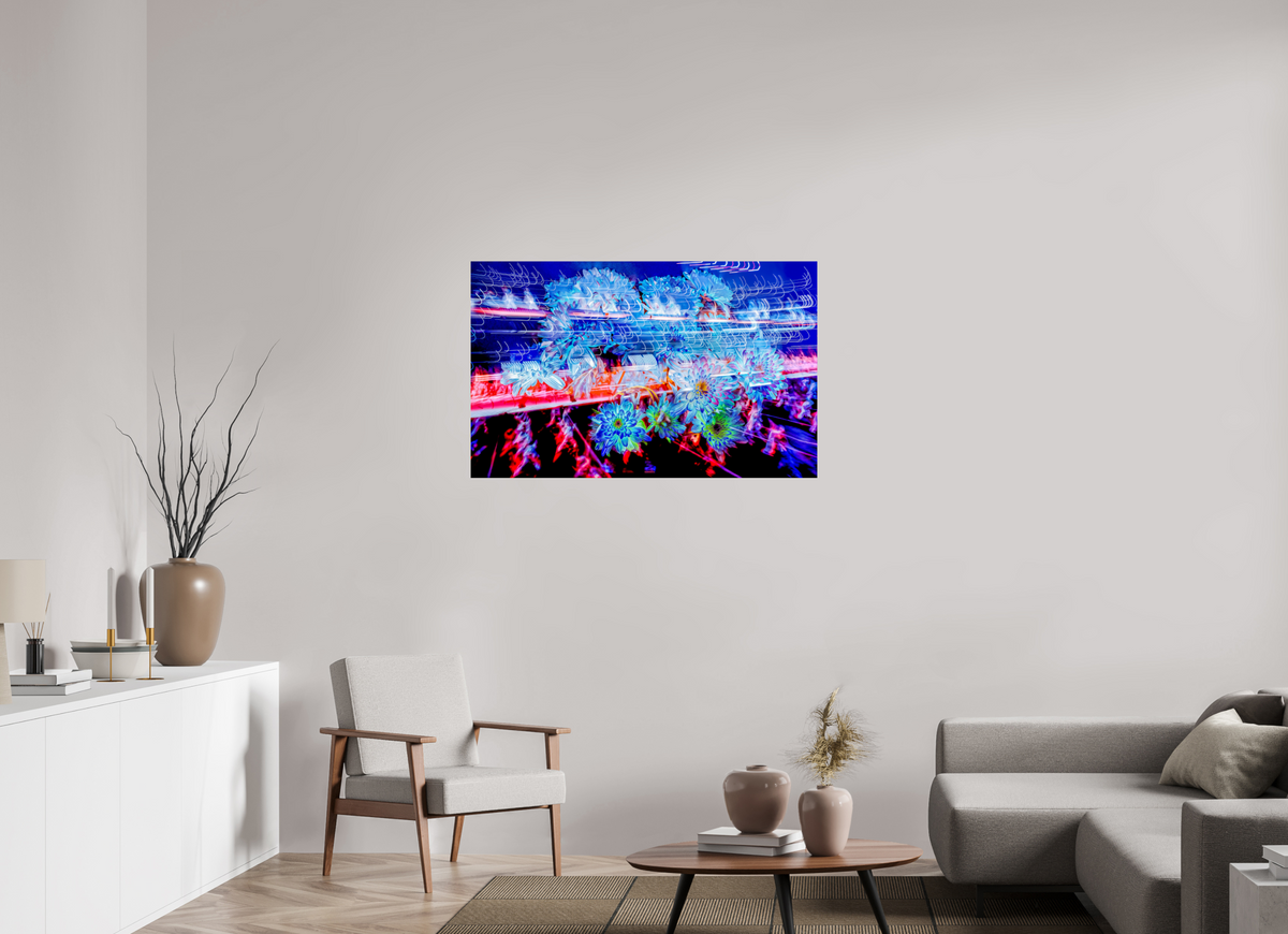 112 x 70 cm, Tirage photo contrecollé sur Dibond Éclosions dans les courants de matière douce