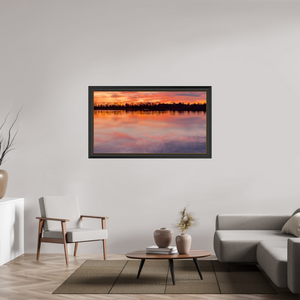 144,2 x 80 cm, Cadre Noir-Or 4 Reflets d’un Même Ciel IV – L'Horizon en Fusion