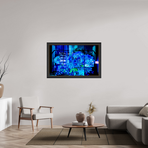 128 x 80 cm, 11 Cadre Noir-Or Le jardin secret des gratte-ciels