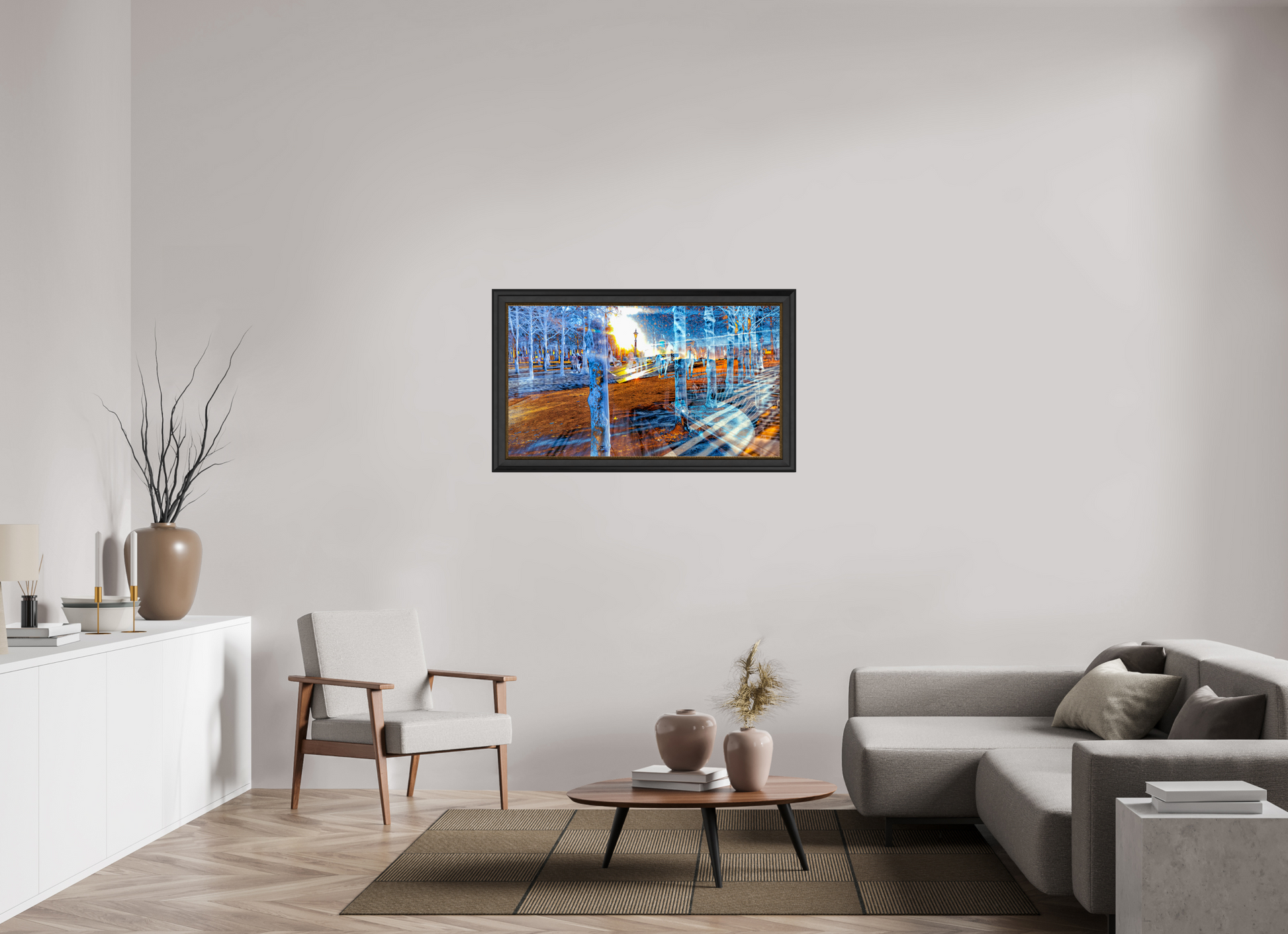112 x 63 cm, 11 Cadre Noir-Or Quand les corps ont appris à se fondre dans la lumière