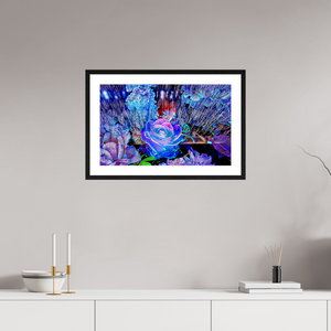 64 x 40 cm, 4 Cadre Noir : Passe-Partout Blanc Lorsque la lumière se souvient des fleurs