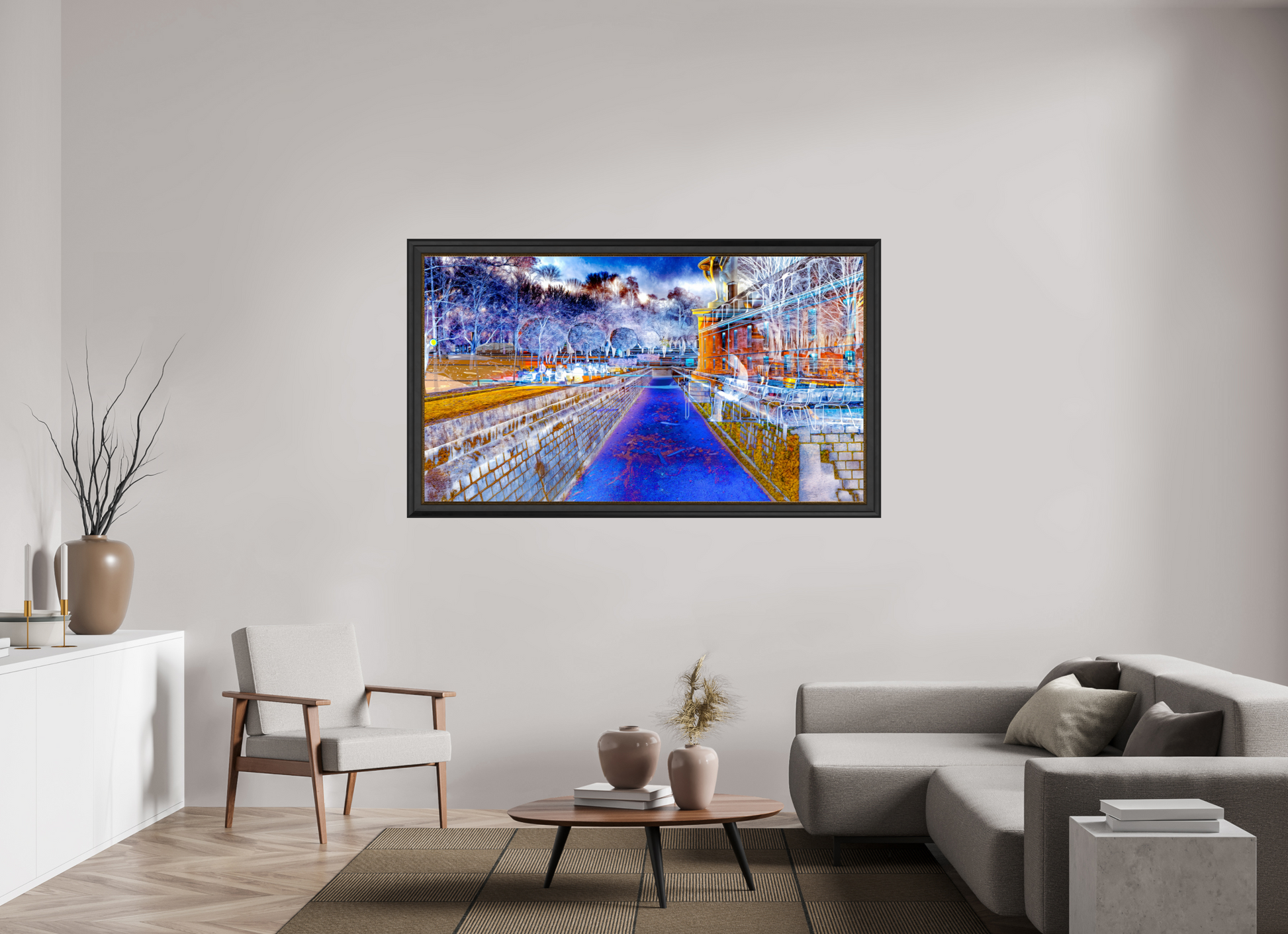 176 x 99 cm, 11 Cadre Noir-Or Le jour où l’eau est devenue une frontière