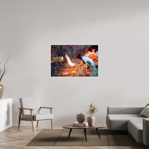 120 x 80 cm, 9 Caisse américaine Blanche Rituel où le feu apprend le rythme