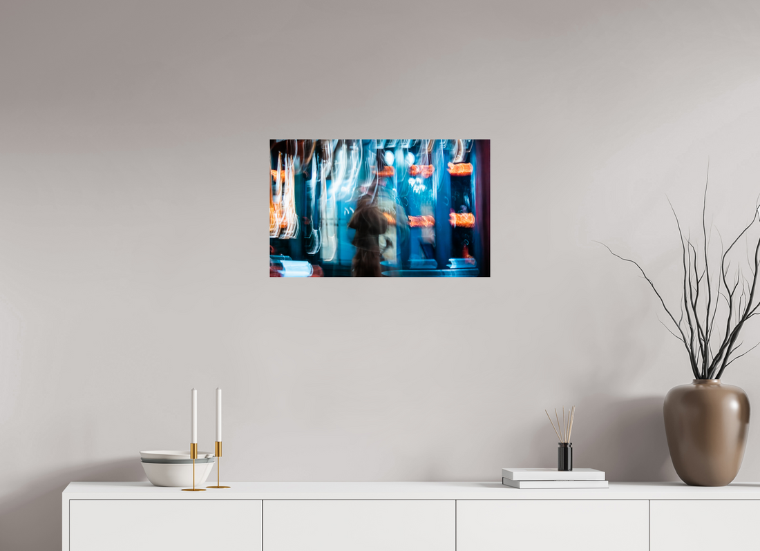 64 x 40 cm, Tirage photo sous Verre acrylique Passant dans la lumière