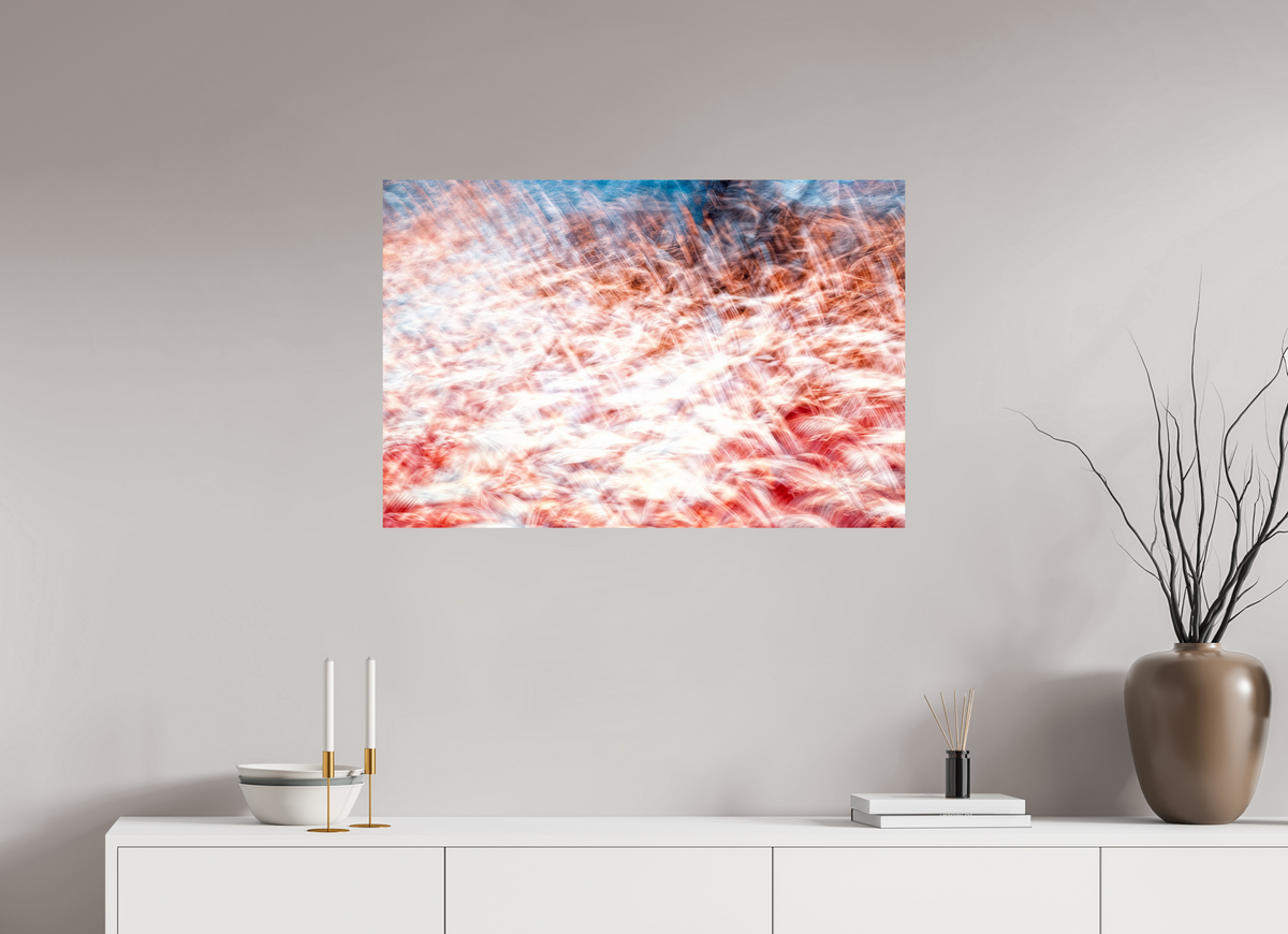 90 x 60 cm, Tirage simple sur papier photo Fuji Crystal Pearl La mer des plumes rouges
