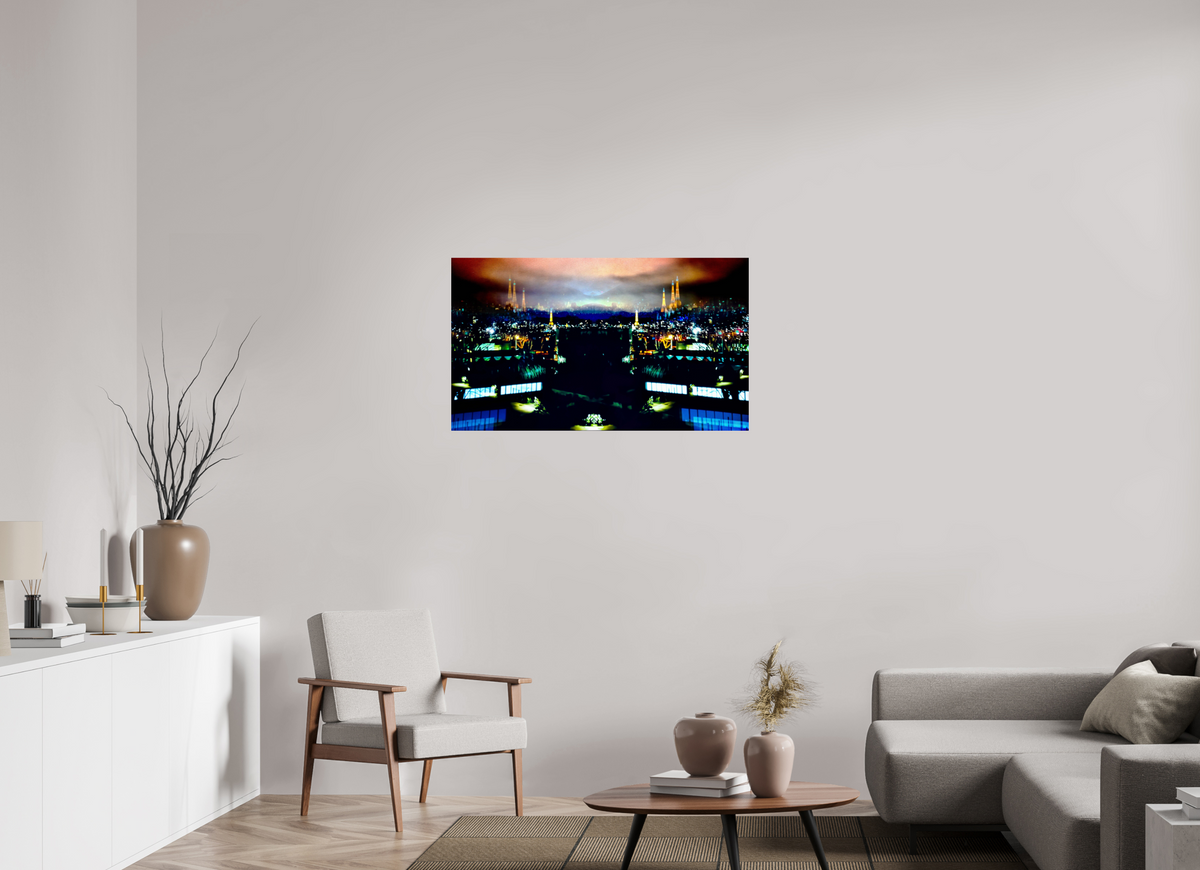 103,2 x 60 cm, Tirage photo contrecollé sur Dibond La cité au-delà des brumes