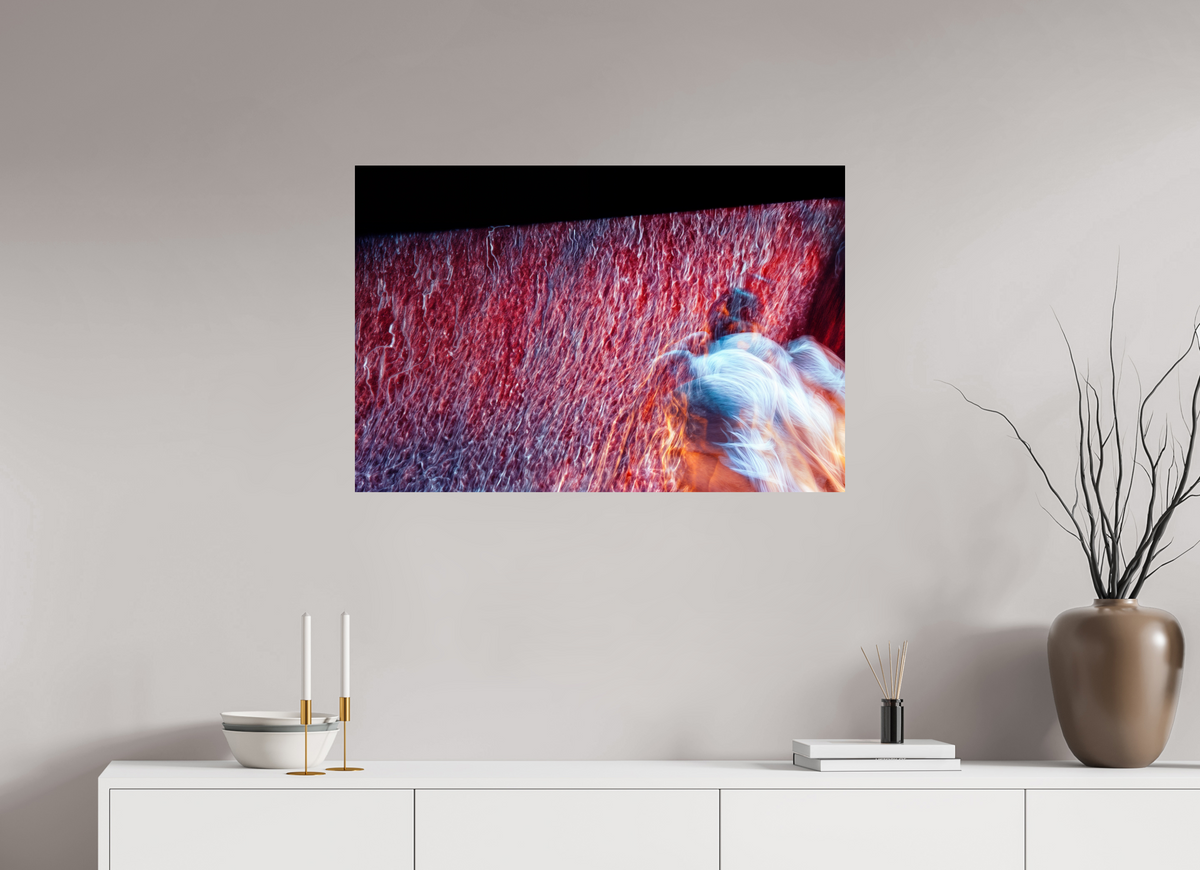 90 x 60 cm, Tirage photo contrecollé sur Dibond Là où le feu se transforme en pluie