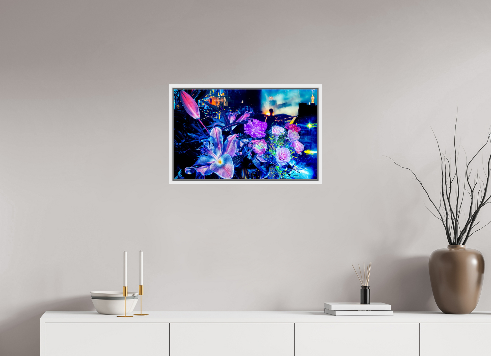 63,8 x 40 cm, 9 Caisse américaine Blanche Les pétales qui veillent sur la ville métropolitaines