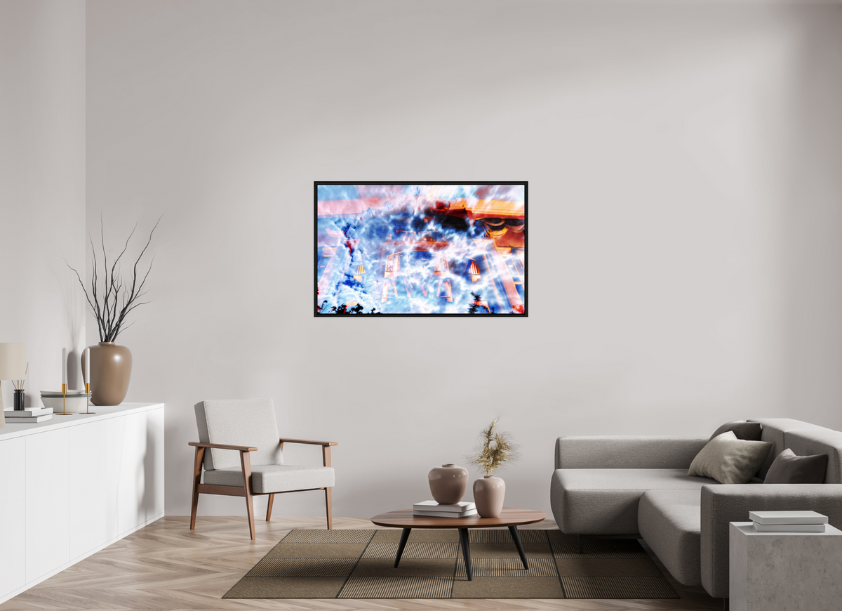 128,8 x 80 cm, Caisse américaine Noire Archéologie des nuées