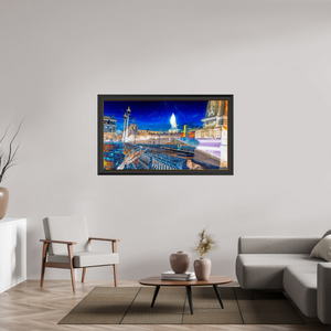 144 x 81 cm, 11 Cadre Noir-Or Les oiseaux gardaient la ville pendant que nous dormions