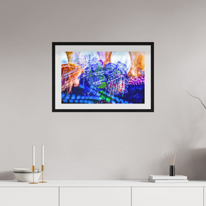 64 x 40 cm, Cadre Noir Flottant Le souffle lumineux des fleurs