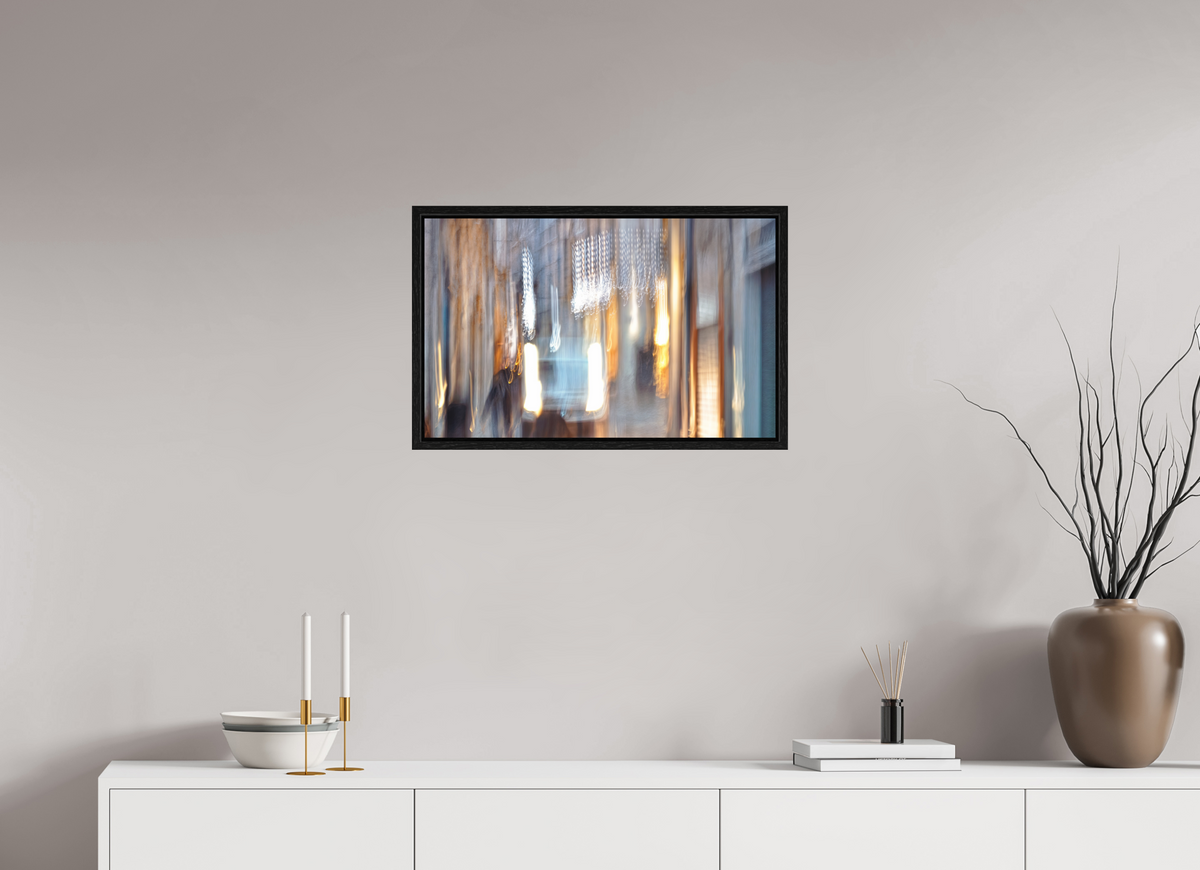 64 x 40 cm, Caisse américaine Noire Ruelle en apesanteur