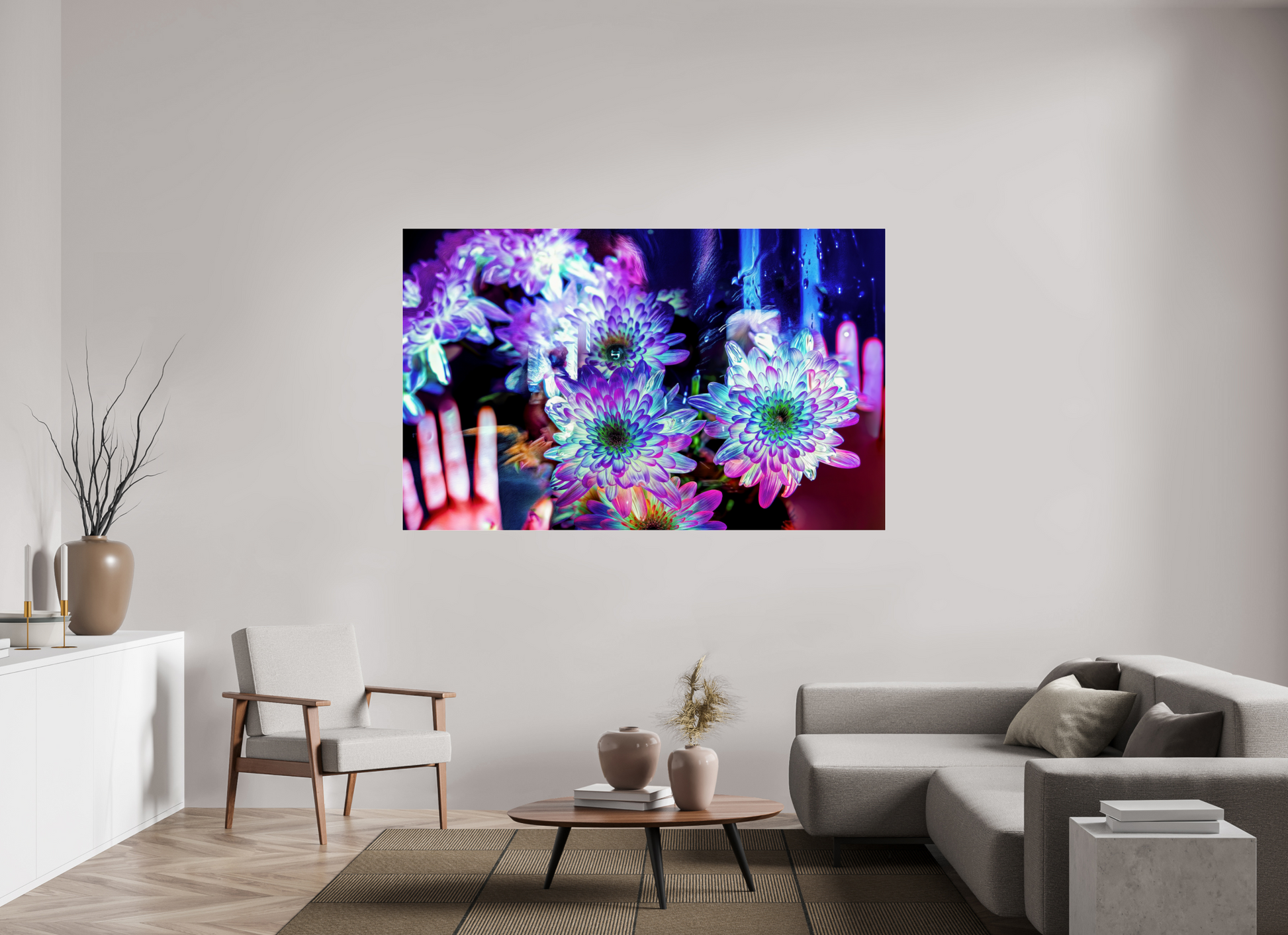 192 x 120 cm, 3 Tirage photo sous Verre acrylique Pétales contre ma peau, lumière contre la tienne