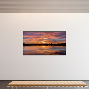 220,8 x 120 cm, Caisse américaine Noire 14 Reflets d’un Même Ciel XIV – La Lumière Dorée
