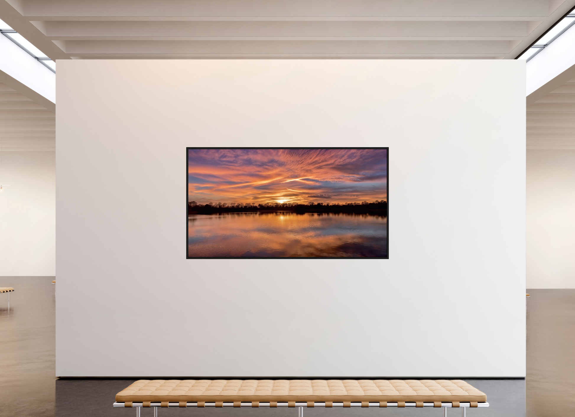 220,8 x 120 cm, Caisse américaine Noire 14 Reflets d’un Même Ciel XIV – La Lumière Dorée