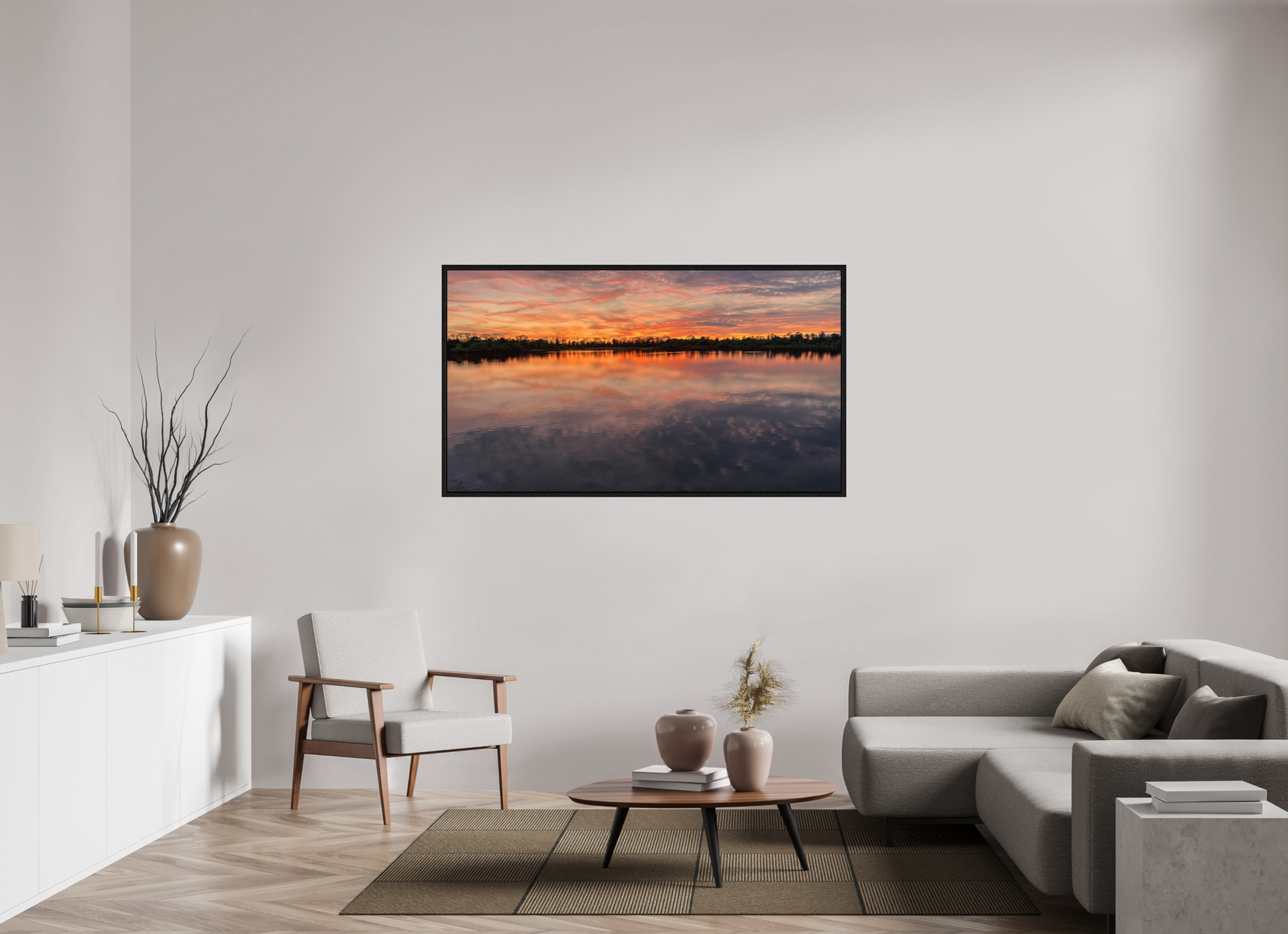160 x 90 cm, Caisse américaine Noire Reflets d’un Même Ciel VI – L'Infini en Reflet