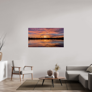 147,2 x 80 cm, Tirage photo sous Verre acrylique 14 Reflets d’un Même Ciel XIV – La Lumière Dorée