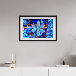 63,8 x 40 cm, 10 Cadre Noir Flottant La fleur qui rêvait d’étoiles