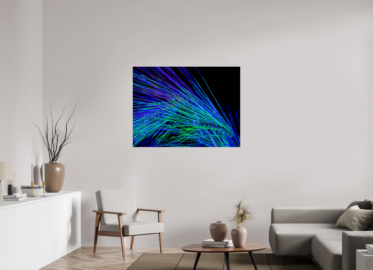 120 x 90 cm, Tirage photo sous Verre acrylique Danse des Épis Électriques