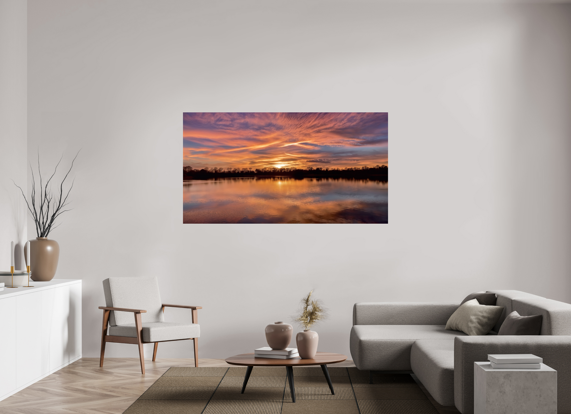 184 x 100 cm, Tirage photo sous Verre acrylique 14 Reflets d’un Même Ciel XIV – La Lumière Dorée