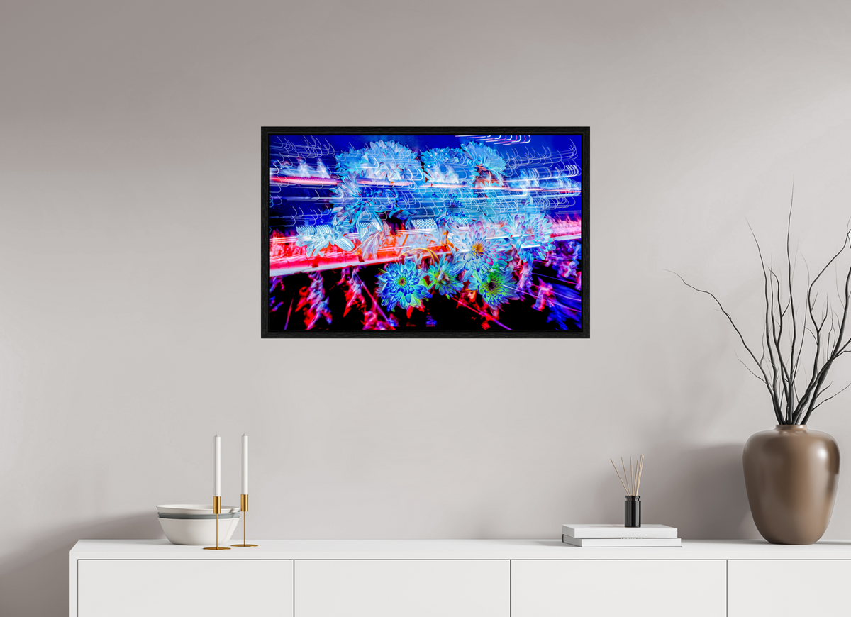 80 x 50 cm, Caisse américaine Noire Éclosions dans les courants de matière douce