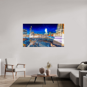 176 x 99 cm, 3 Tirage photo sous Verre acrylique Les oiseaux gardaient la ville pendant que nous dormions