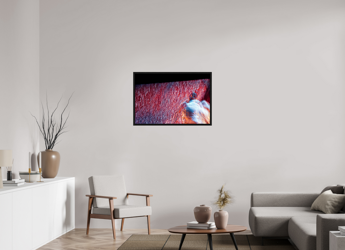 90 x 60 cm, Caisse américaine Noire Là où le feu se transforme en pluie