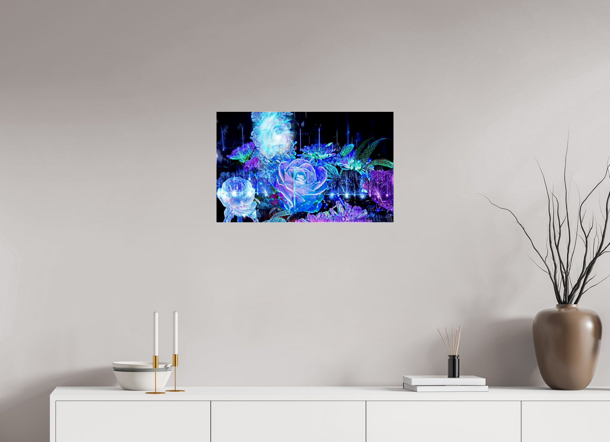 64 x 40 cm, 3 Tirage photo sous Verre acrylique La Rosée des Étoiles