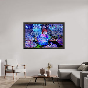 160 x 100 cm, 11 Cadre Noir-Or Lorsque la lumière se souvient des fleurs