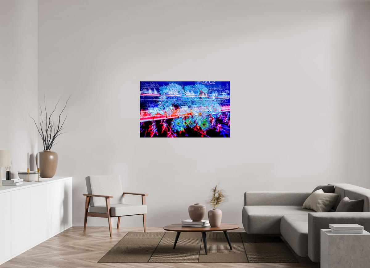 128 x 80 cm, Tirage simple sur papier photo Fuji Crystal Pearl Éclosions dans les courants de matière douce