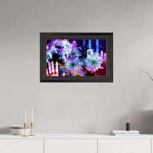 64 x 40 cm, 11 Cadre Noir-Or Pétales contre ma peau, lumière contre la tienne