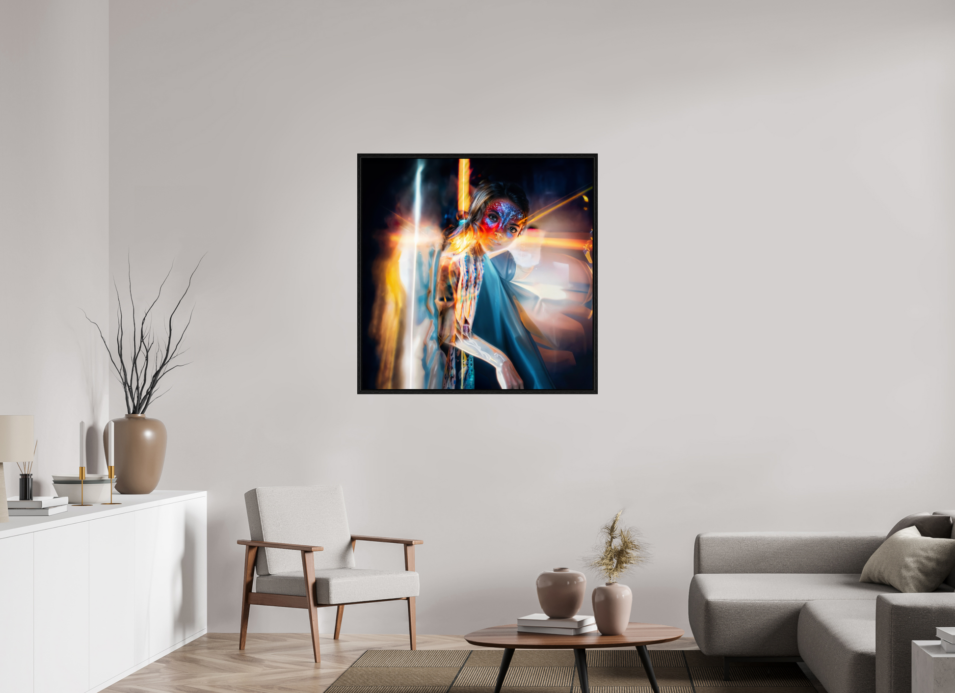 100 x 100 cm, Caisse américaine Noire Icône Ailée