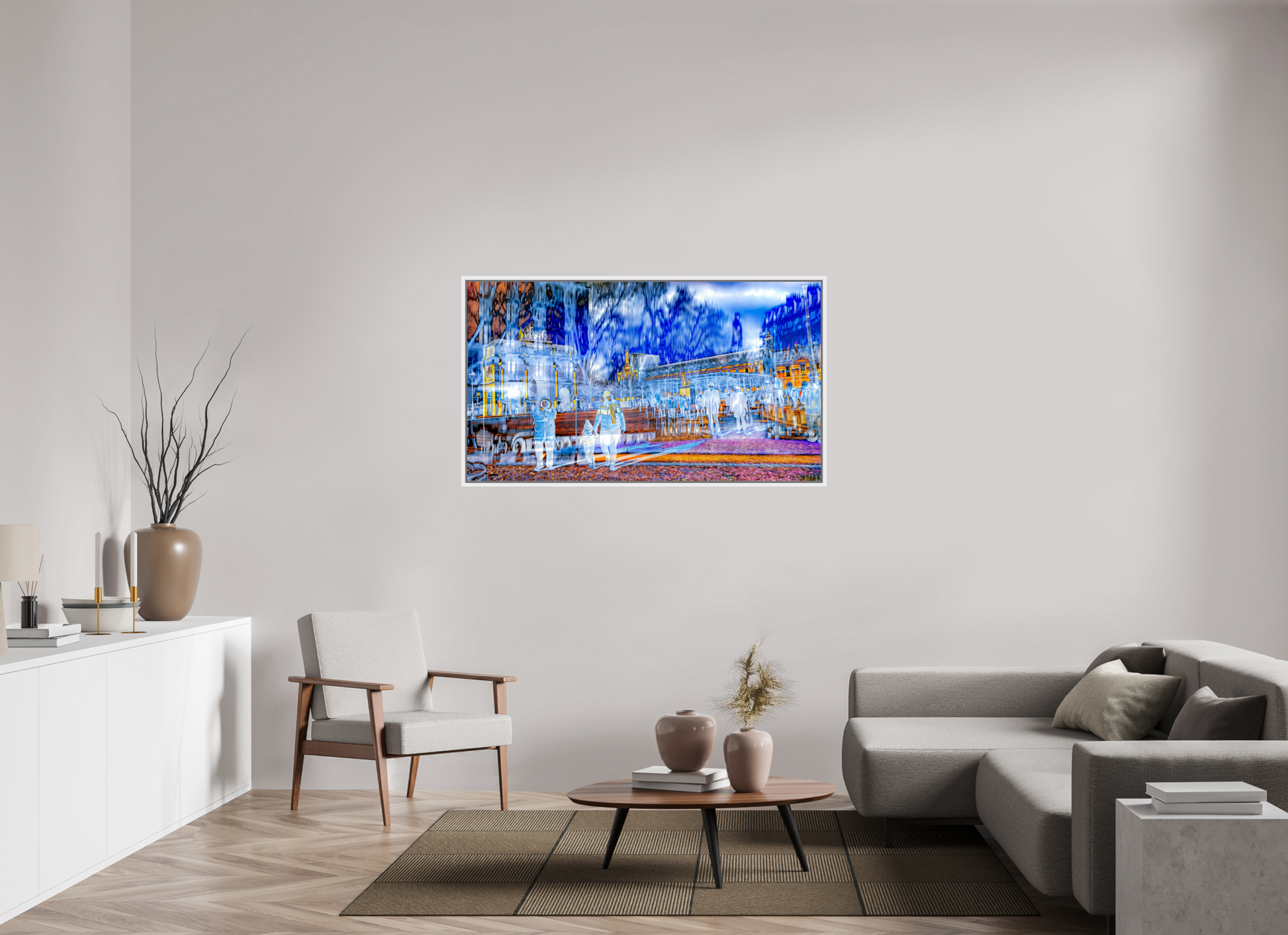144 x 81 cm, 9 Caisse américaine Blanche Ce que la ville protège encore