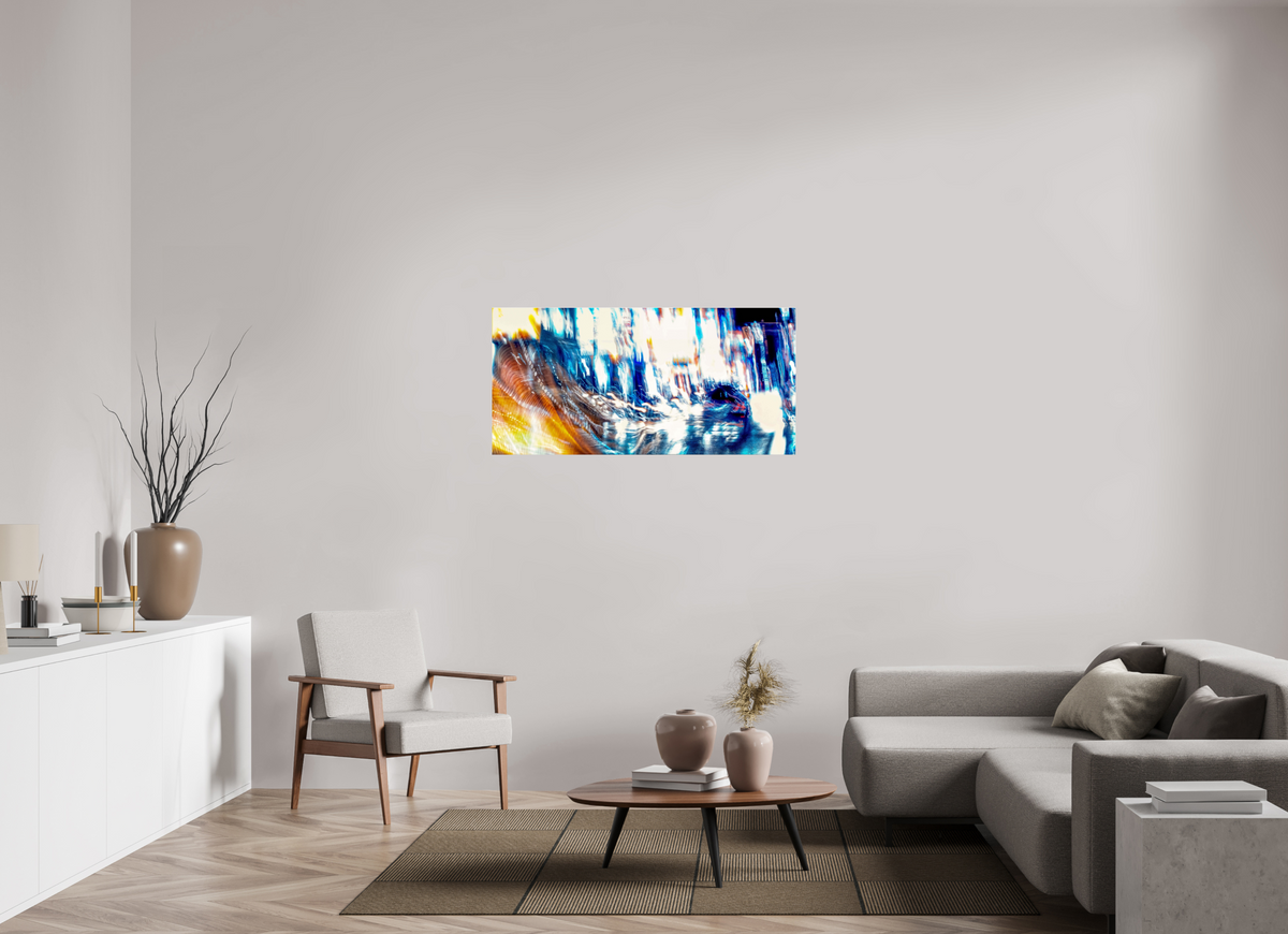 123,9 x 60 cm, Tirage photo sous Verre acrylique L’onde blanche qui fissure la nuit