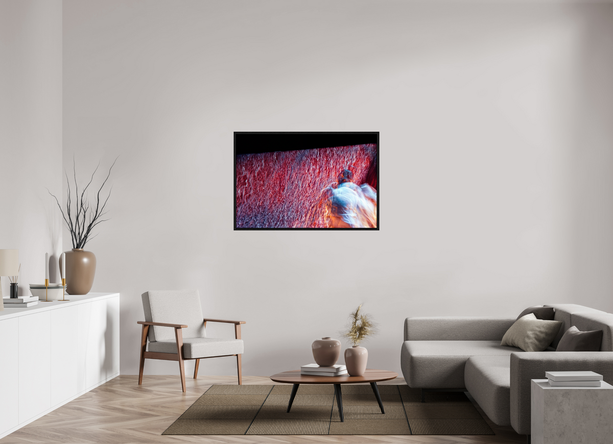120 x 80 cm, Caisse américaine Noire Là où le feu se transforme en pluie