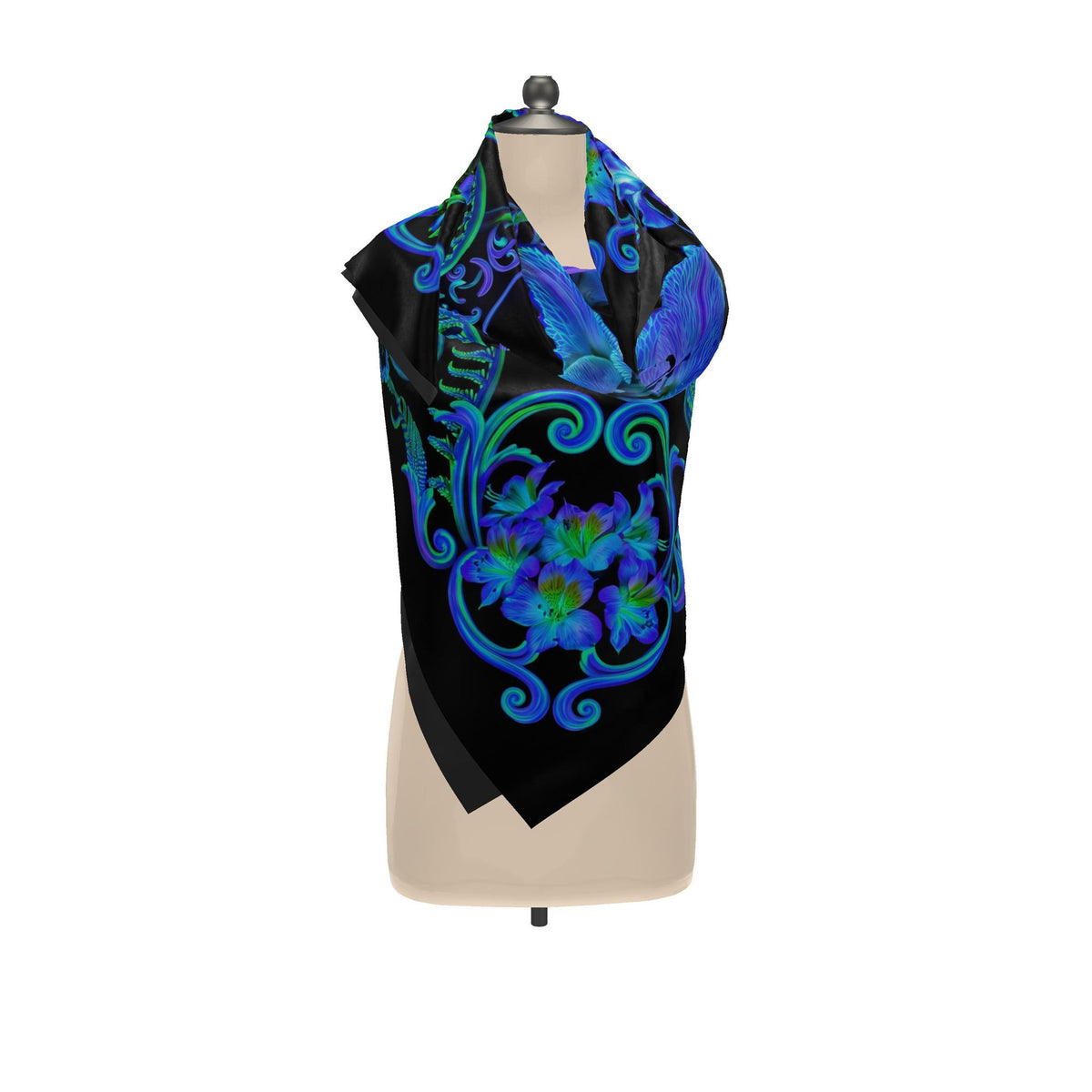 Foulard carré en Soie « Lilies couple »