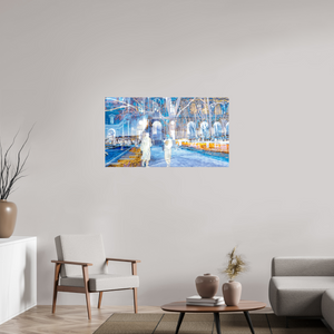112 x 63 cm, 3 Tirage photo sous Verre acrylique Les corps devenaient légers en traversant la place