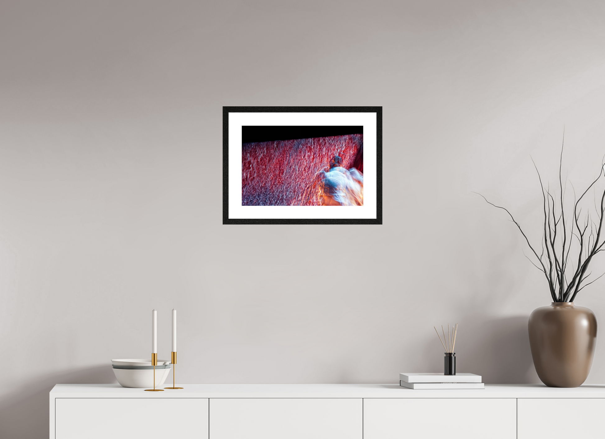 45 x 30 cm, 4 Cadre Noir : Passe-Partout Blanc Là où le feu se transforme en pluie