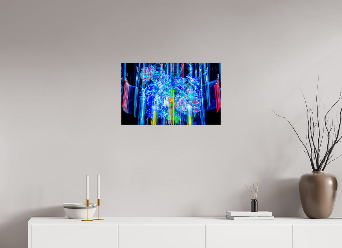 64 x 40 cm, Tirage photo contrecollé sur Dibond Floraisons du monde cybernétique