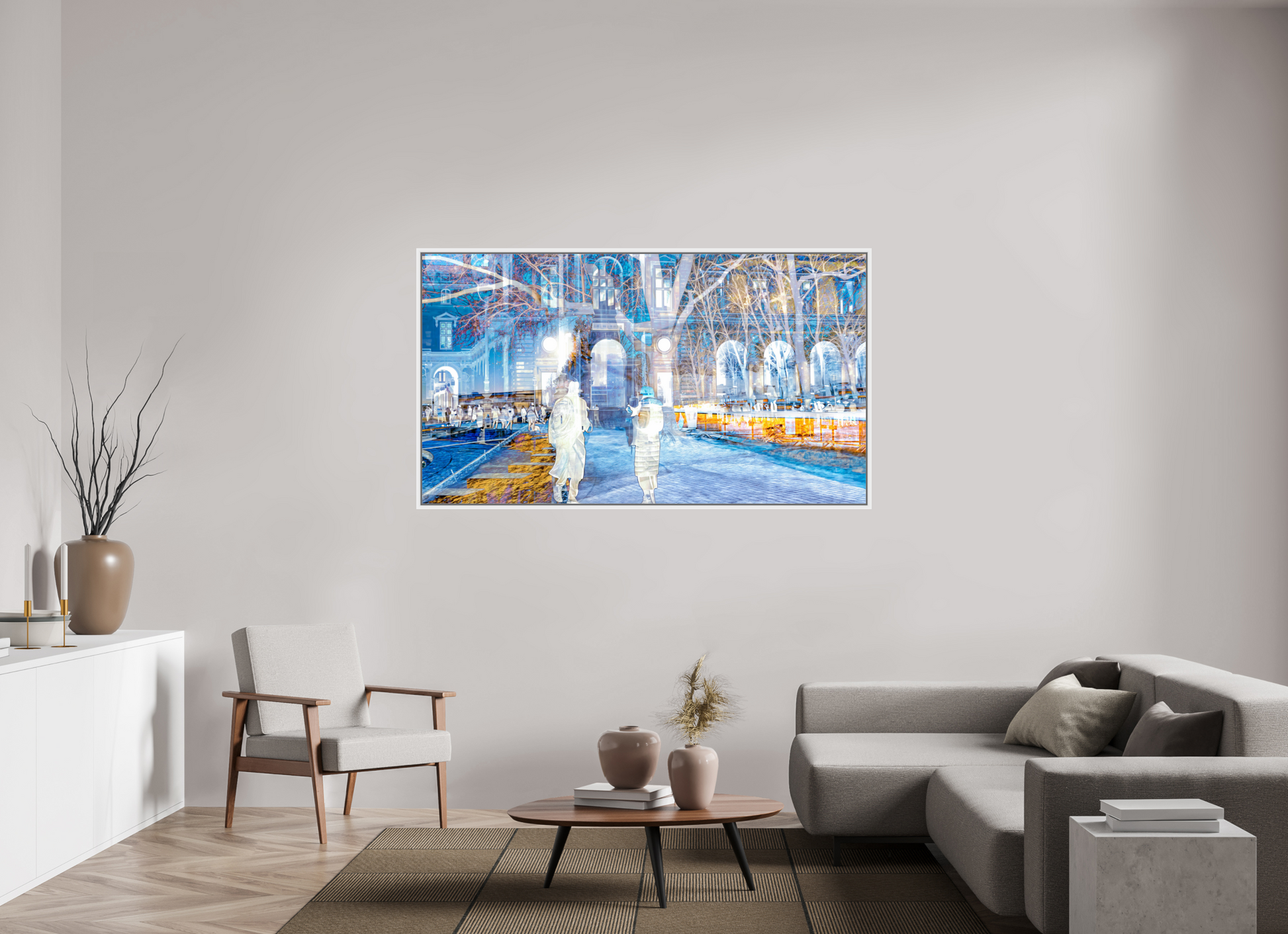 176 x 99 cm, 9 Caisse américaine Blanche Les corps devenaient légers en traversant la place
