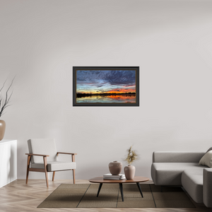 107,8 x 60 cm, Cadre Noir-Or 10 Reflets d’un Même CielX – L’Heure Suspendue