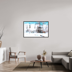 128 x 80 cm, Caisse américaine Noire La Forêt qui chante la neige