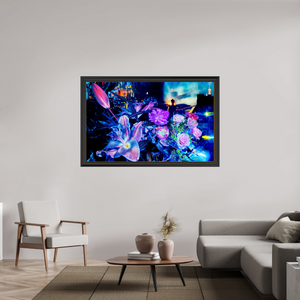 159,6 x 100 cm, 11 Cadre Noir-Or Les pétales qui veillent sur la métropole