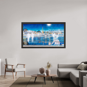 176 x 99 cm, 11 Cadre Noir-Or Les pas flottaient au-dessus du temps