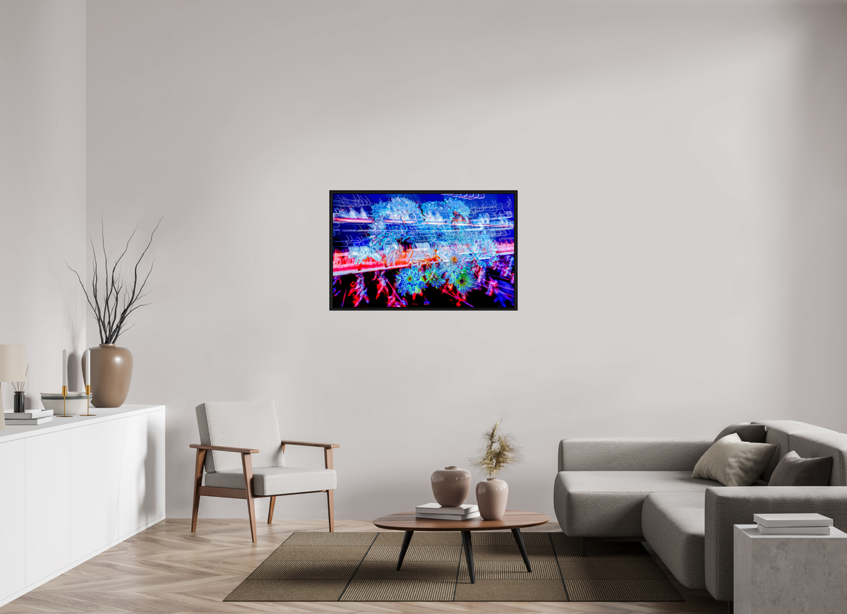 112 x 70 cm, Caisse américaine Noire Éclosions dans les courants de matière douce