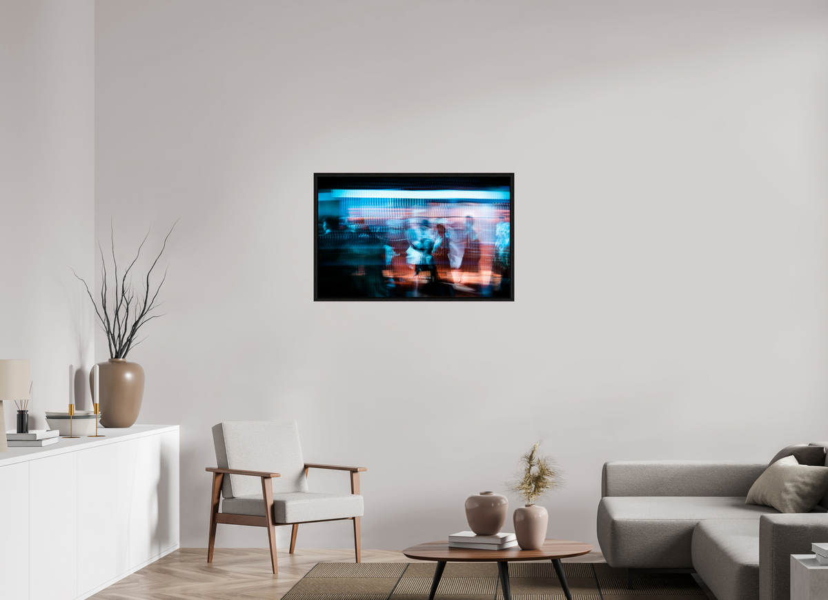 96 x 60 cm, Caisse américaine Noire Le temps s'étire